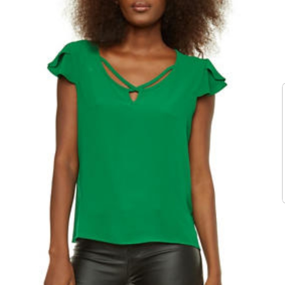 Crepe Knit Caged Neck Top for Juniors